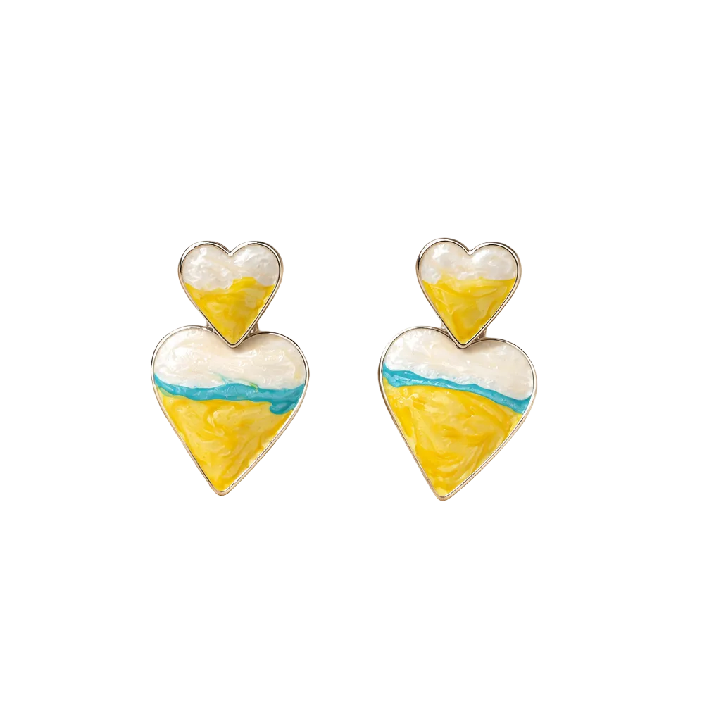 Summer Mango Heart Earring