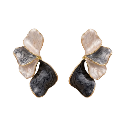 B&W Petal Earring