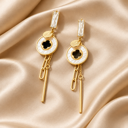 Club Dangle White Earring