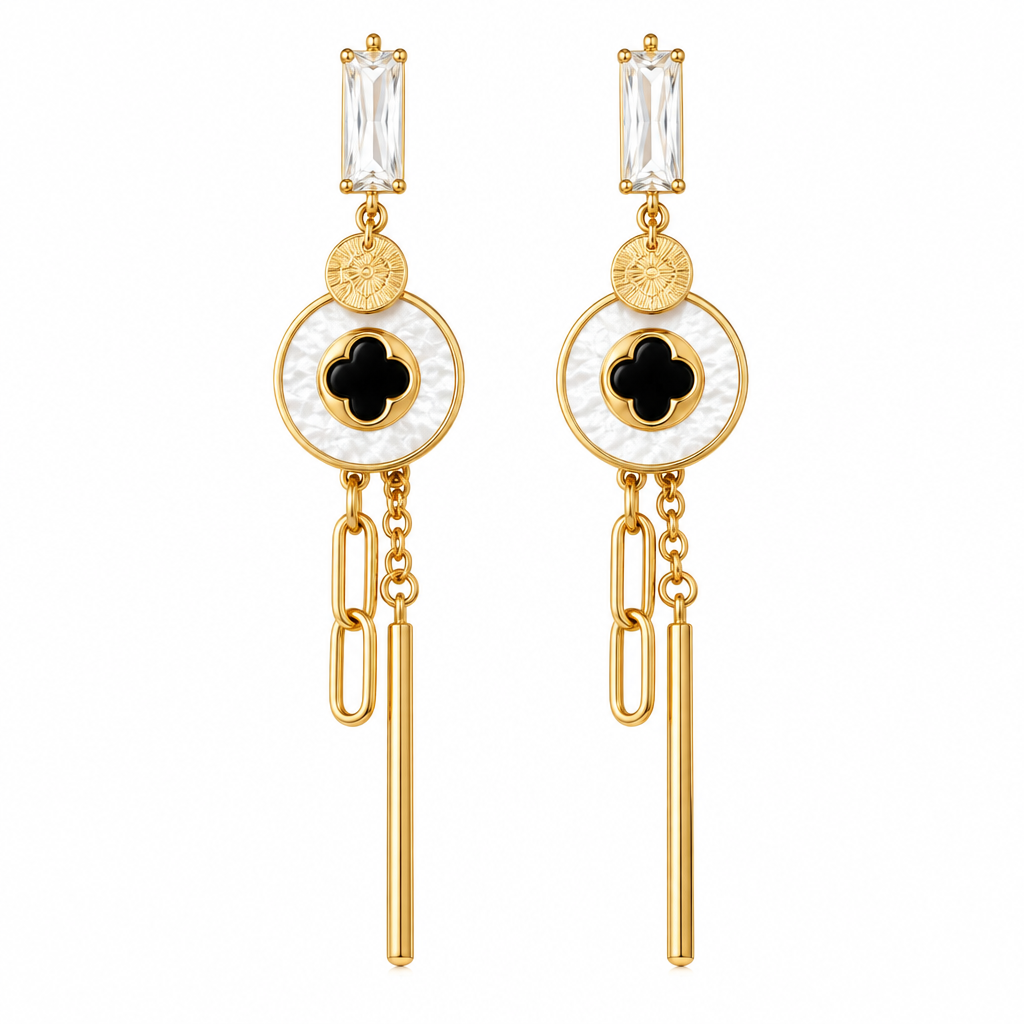 Club Dangle White Earring