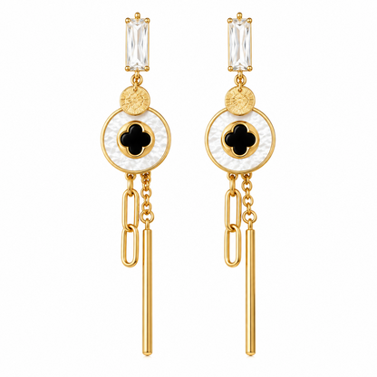 Club Dangle White Earring