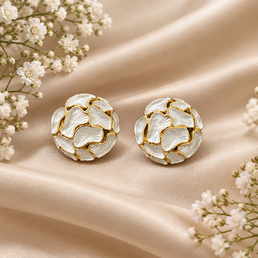 Coral White Stud Earring