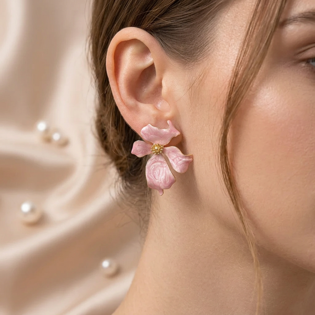 Happy Flower Pink Earring
