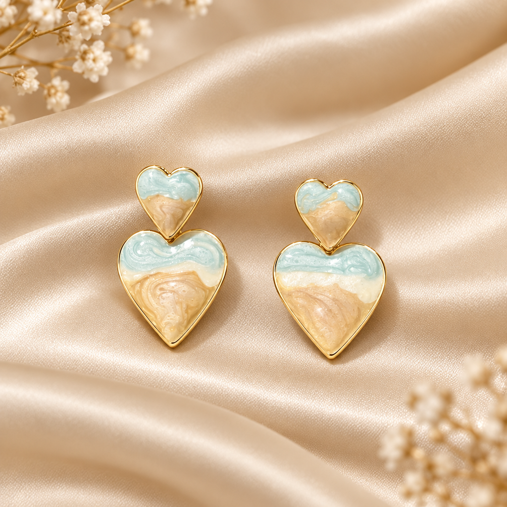 Summer Beach Heart Earring