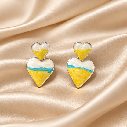 Summer Mango Heart Earring