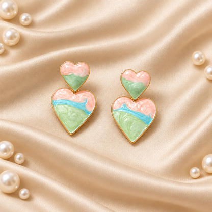 Summer Pastel Heart Earring